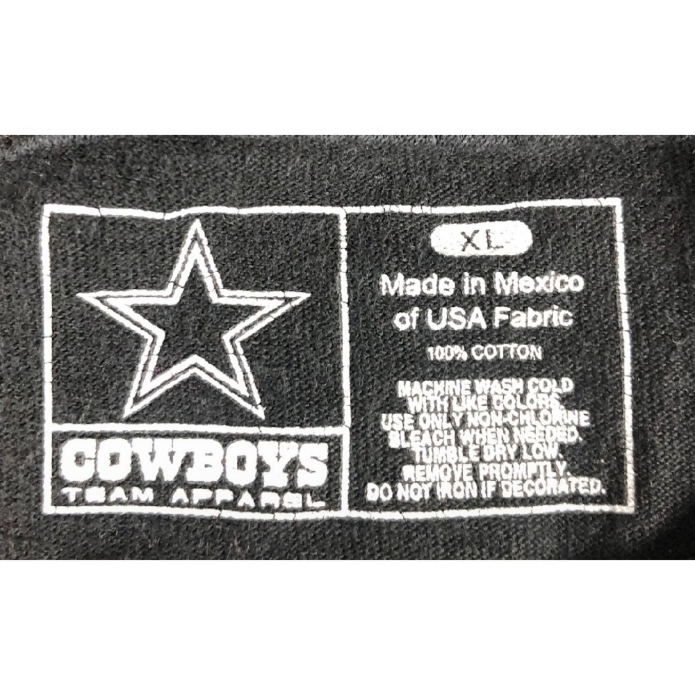 Dallas Cowboys Football T Shirt Black XL Team Apparel Vintage Retro - Picture 4 of 5